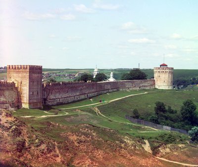 Fortress wall with Veselukha tower. Smolensk, Russia by Sergei Mikhailovich Prokudin Gorskii